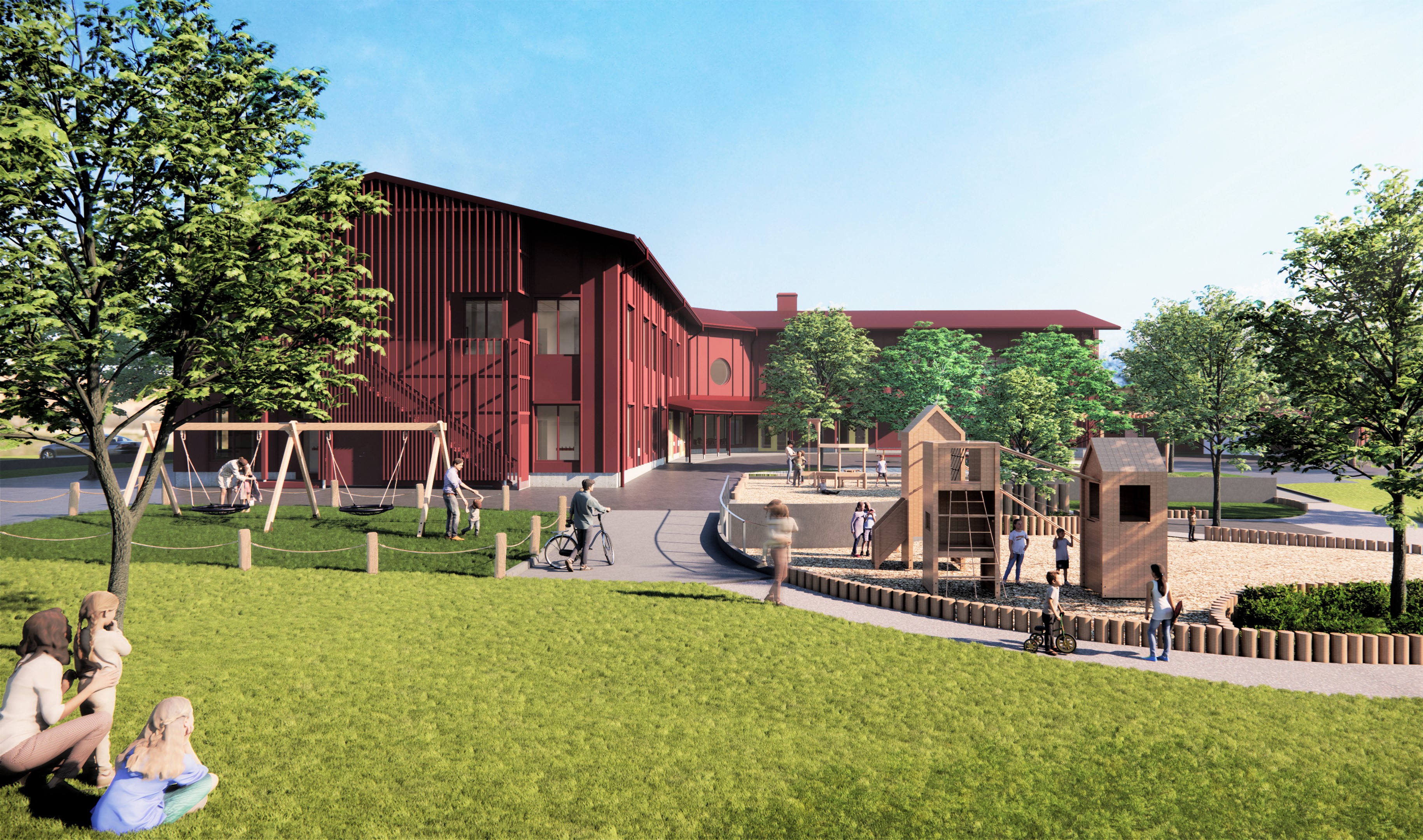 Arkitektskiss av Österledens nya förskola.