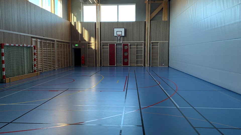 Bild på Brantingsskolans nya idrottshall