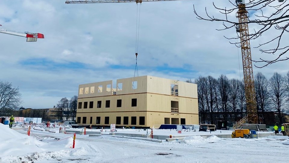 Bygget av nya Kvarngärdesskolan
