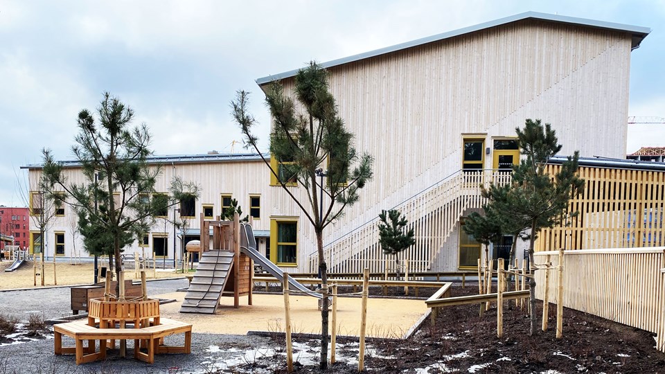 Bild på Rosendals nya förskola och gård